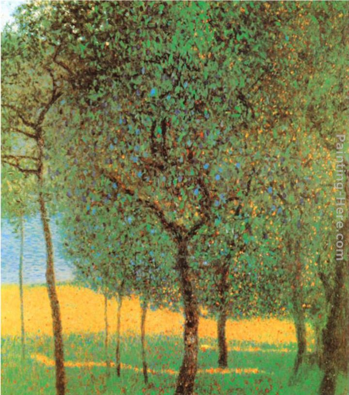 Orchard painting - Gustav Klimt Orchard art painting